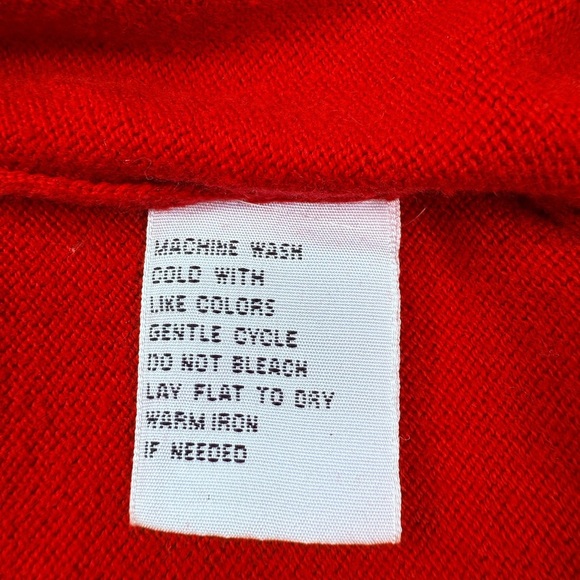 Talbots Vibrant Red Cotton Mock Turtleneck Sweater Size Large - Picture 4 of 6